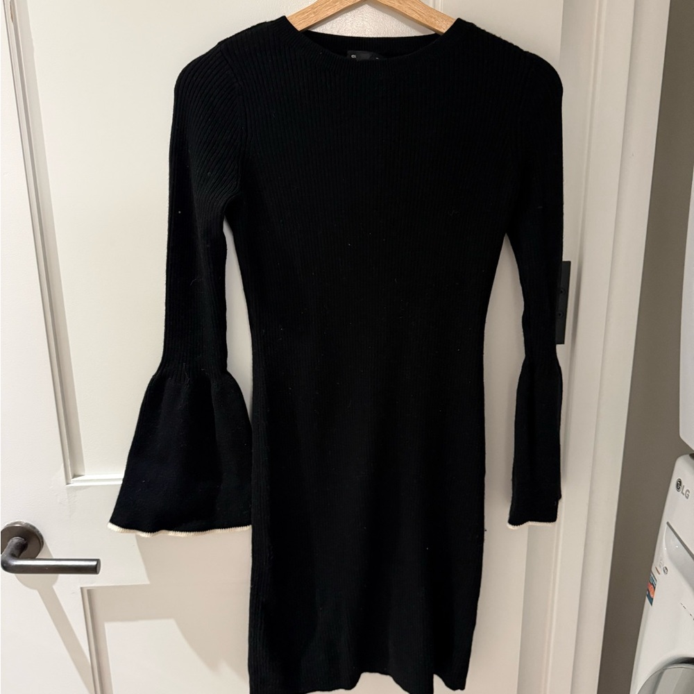 Club Monaco Black Long Sleeve Sweater Dress